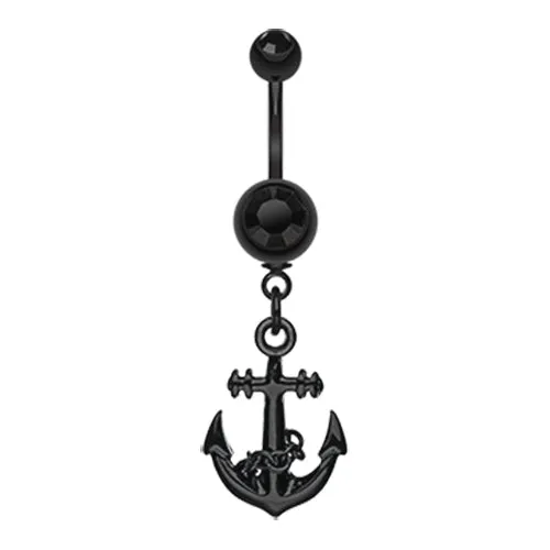 Black Bounty Anchor Belly Piercing