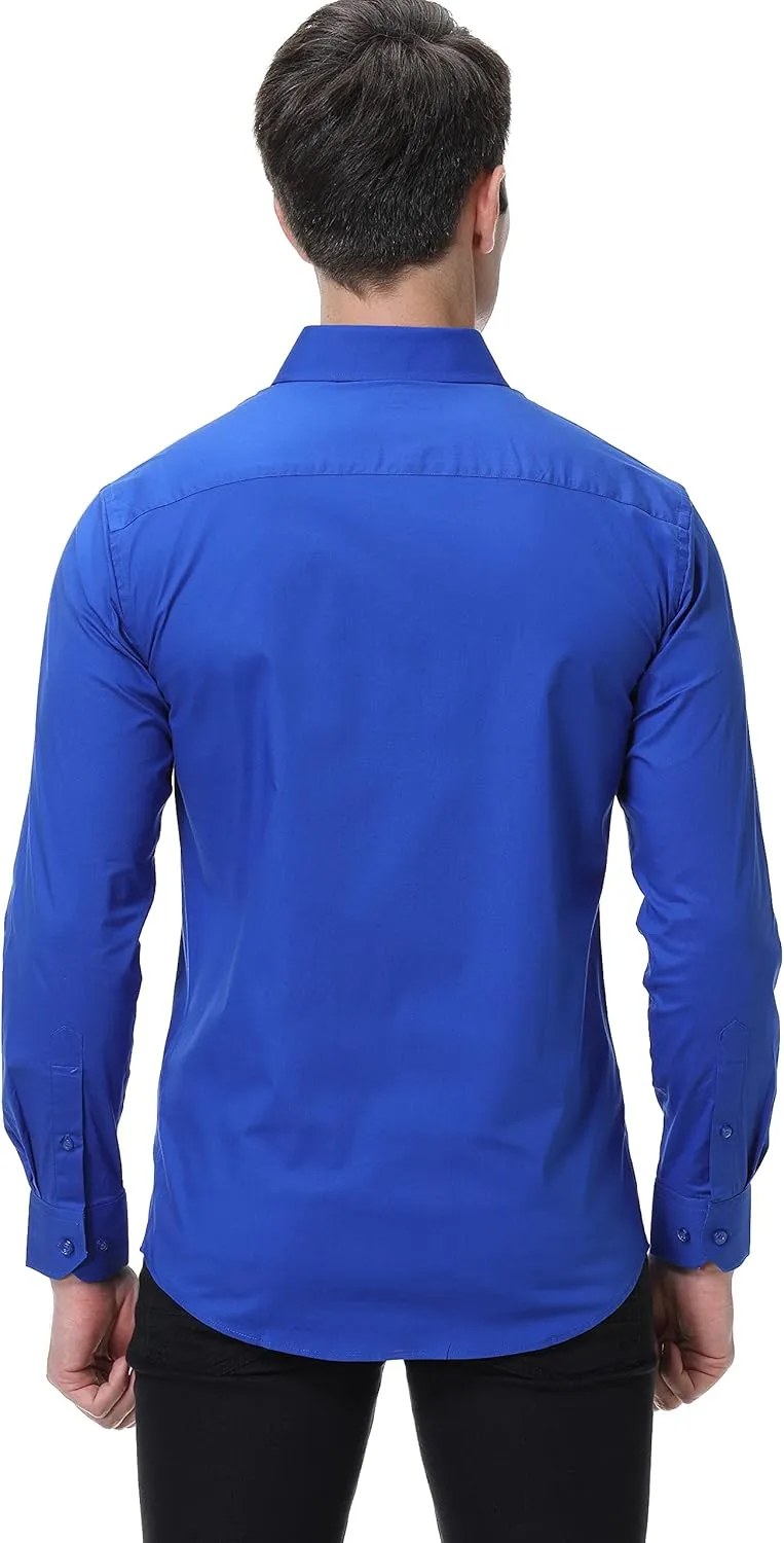 Damipow Mens Premium Casual Button Down Shirts Long Sleeve Regular Fit Men Shirt