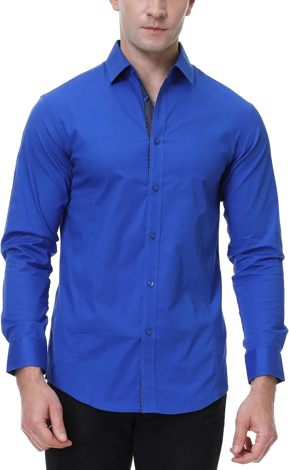 Damipow Mens Premium Casual Button Down Shirts Long Sleeve Regular Fit Men Shirt