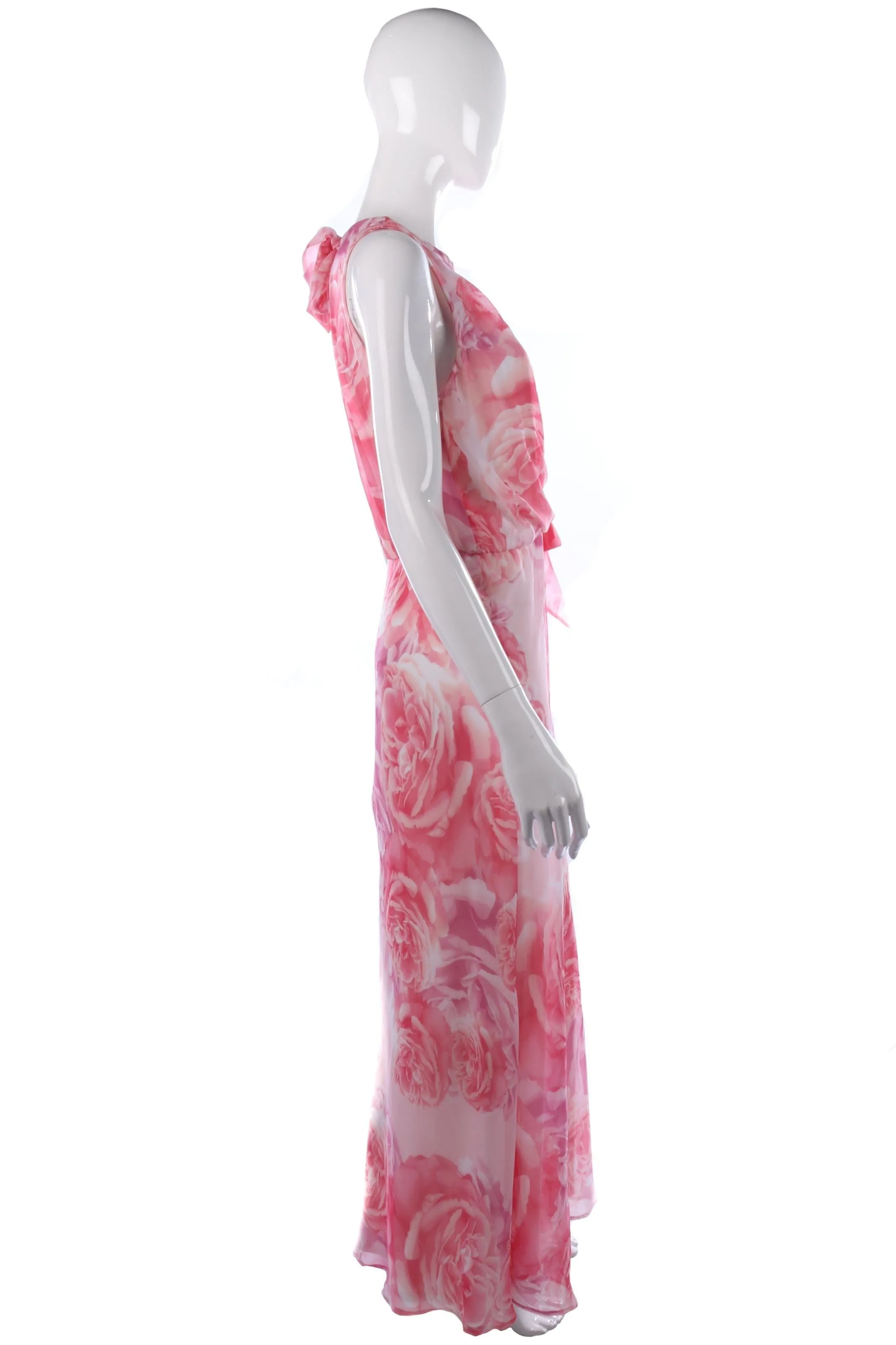 Damsel in a dress pink floral evening gown size M