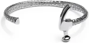 Elegatto Premium Hammer Cuff Bracelet for Men | Black-Plated Marine-Grade Stainless Steel with Chiseled Texture | Mens Designer Jewelry