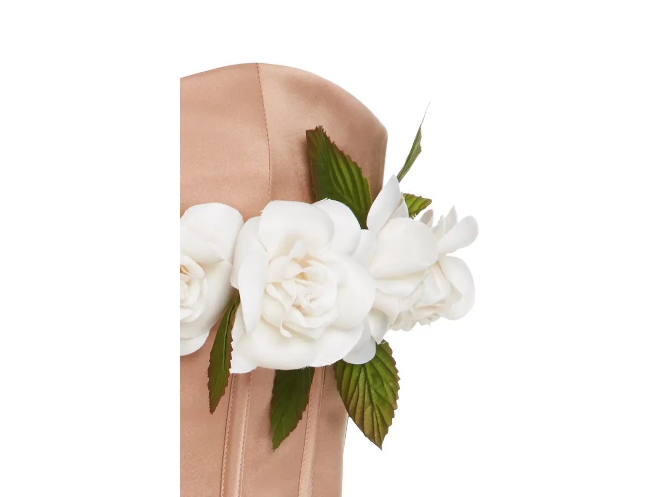 Elizabeth Kennedy Corset Top With Flowers - peach rose