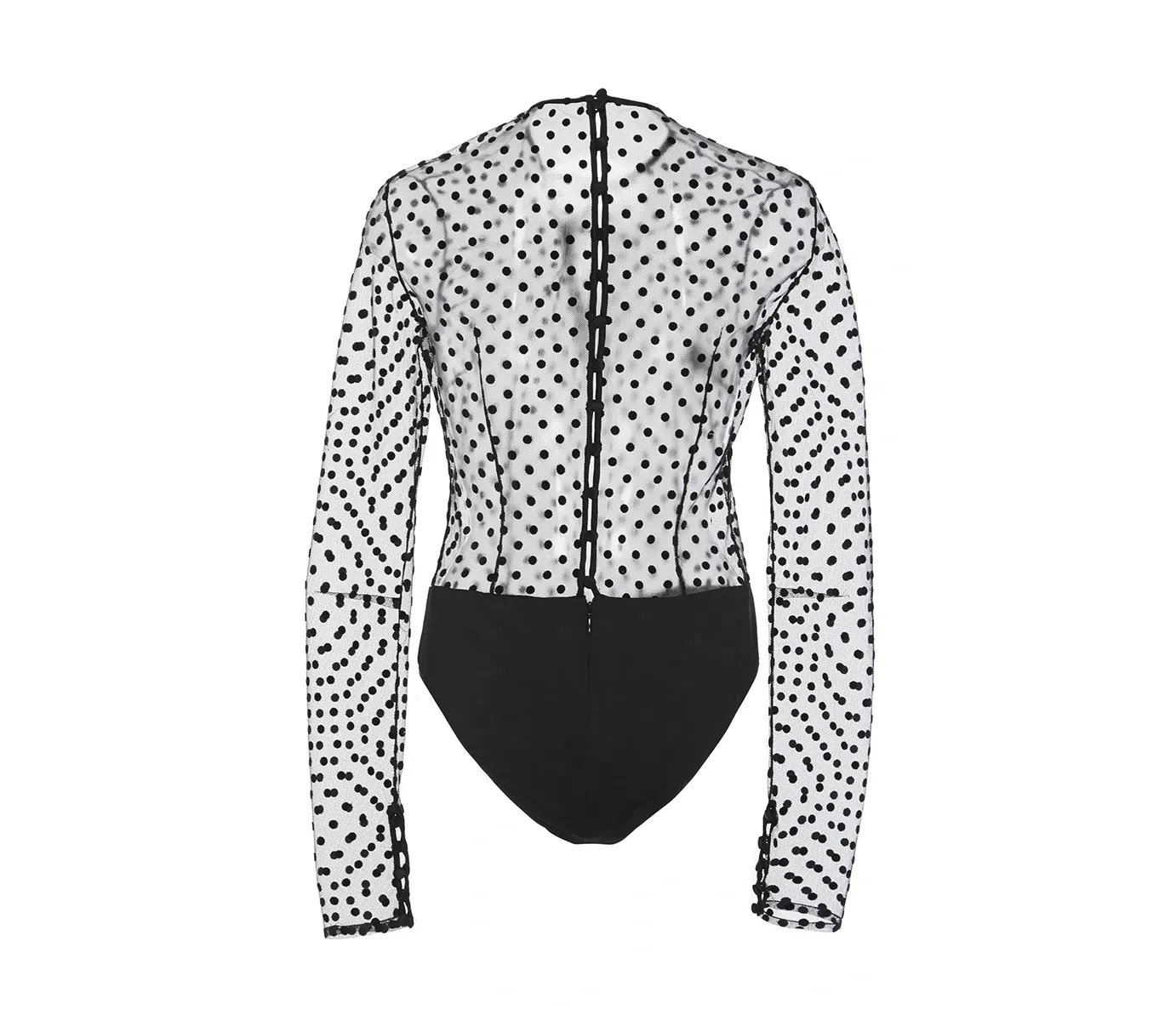 Elizabeth Kennedy Flocked Dot Illusion Bodysuit