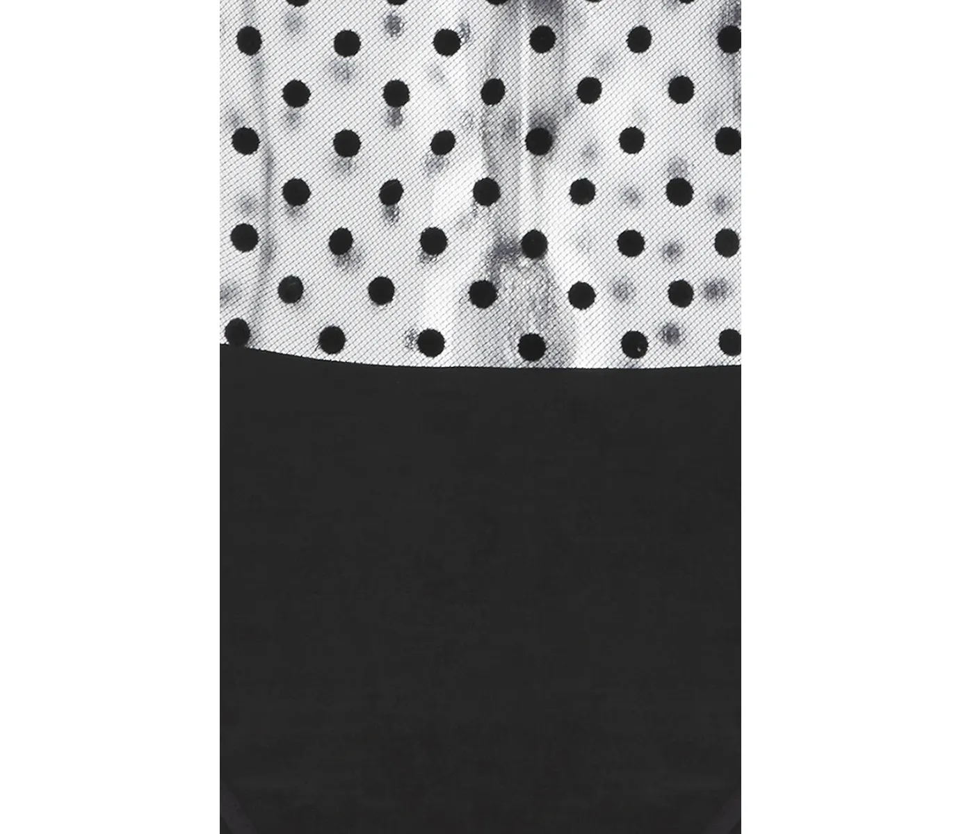 Elizabeth Kennedy Flocked Dot Illusion Bodysuit