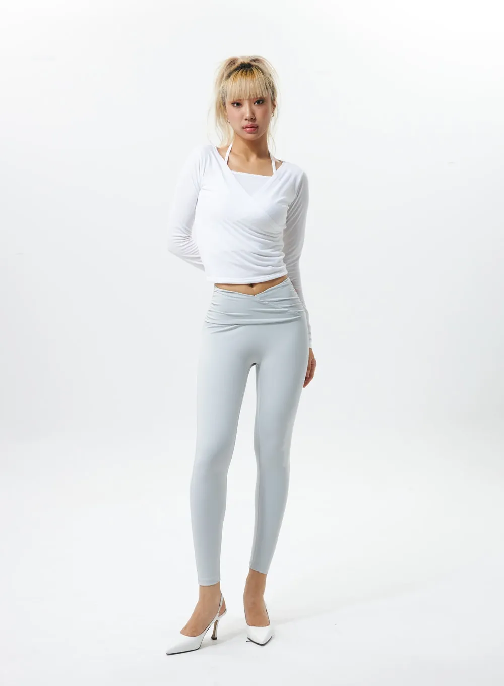 Halter Neck Cami and Wrap Top Set IS322