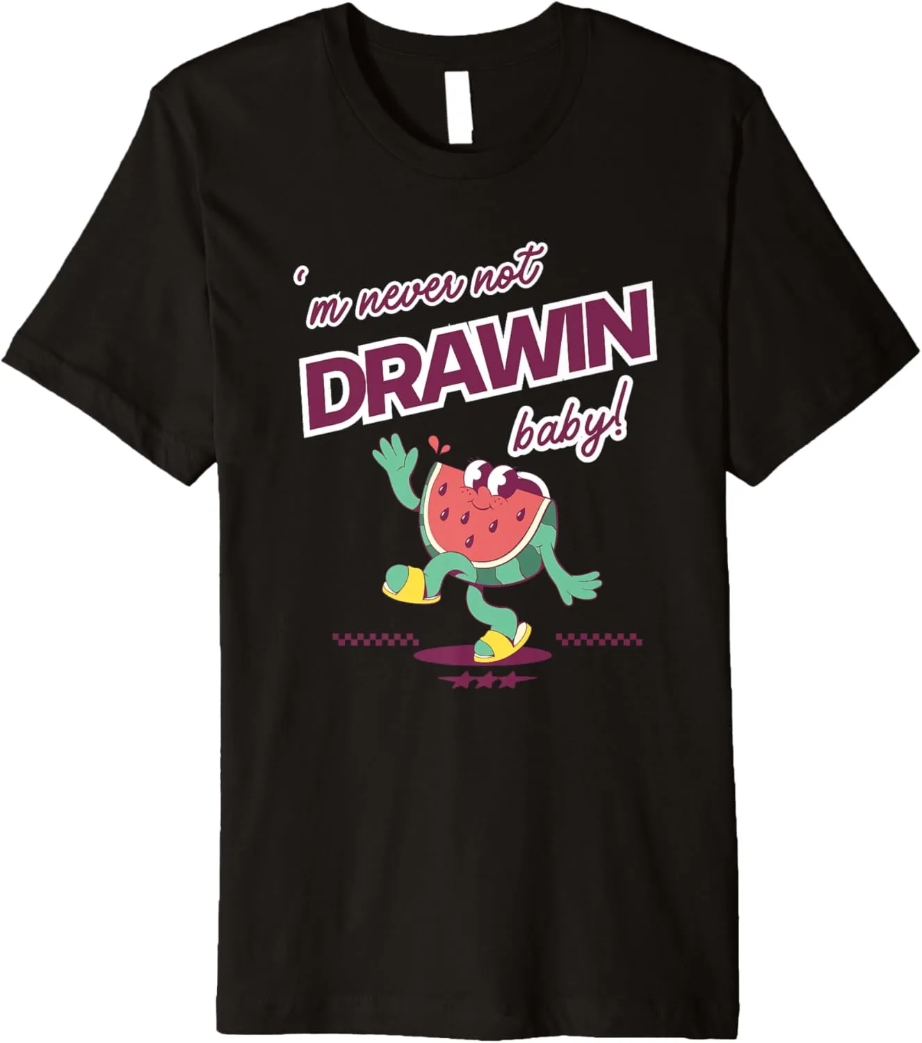I'm Never Not Drawing Watermelon Sketch Artist Creative Premium T-Shirt