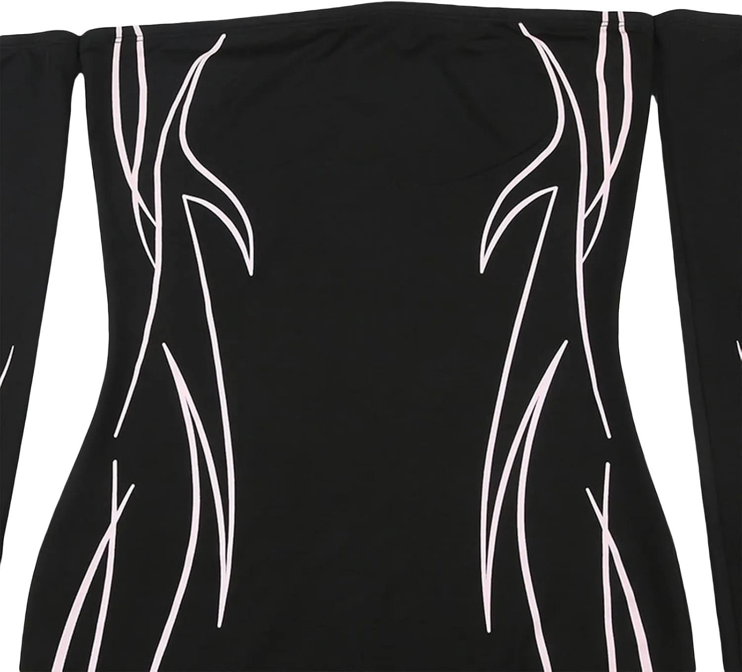 Kimydreama Women Sexy Long Sleeve Bodycon Striped Mini Dress Off Shoulder Slash Neck Knitted Wrapped Short Sweater Dress