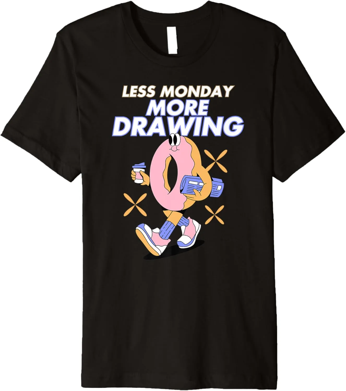 Less Monday More Drawing Sketch Artist Pencil Art Premium T-Shirt