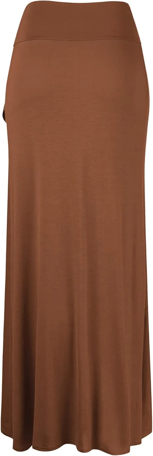 LL Womens Wrapped High Low Ruffle Maxi Skirt - Made in USA