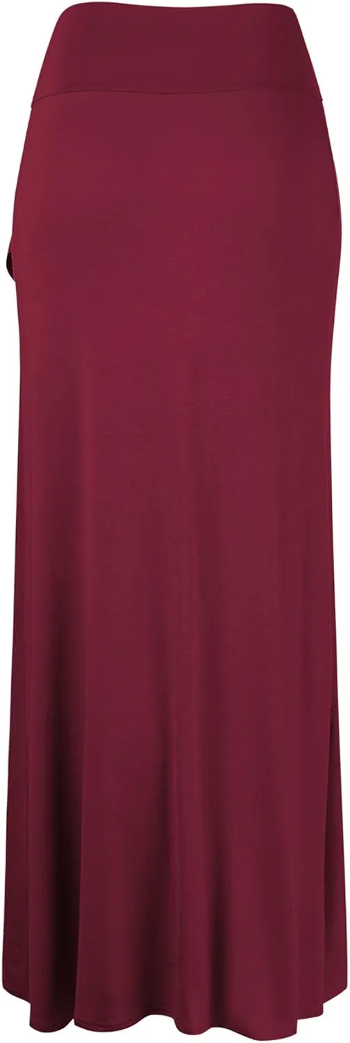 LL Womens Wrapped High Low Ruffle Maxi Skirt - Made in USA