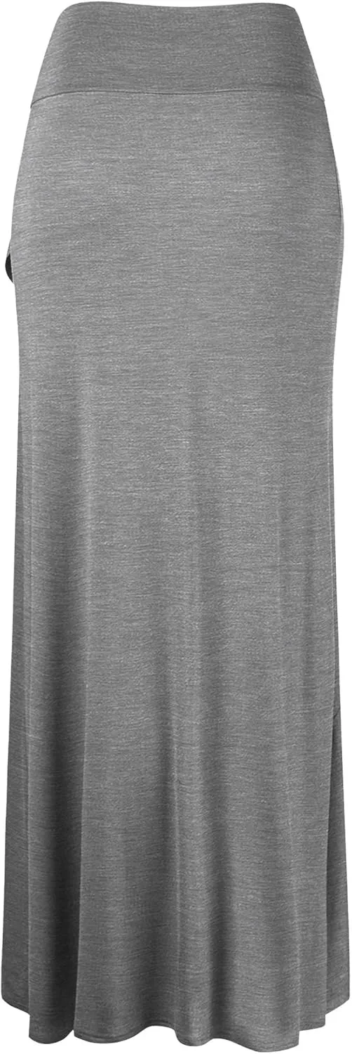 LL Womens Wrapped High Low Ruffle Maxi Skirt - Made in USA