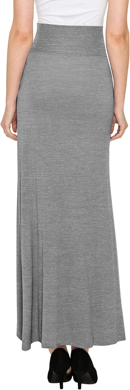 LL Womens Wrapped High Low Ruffle Maxi Skirt - Made in USA