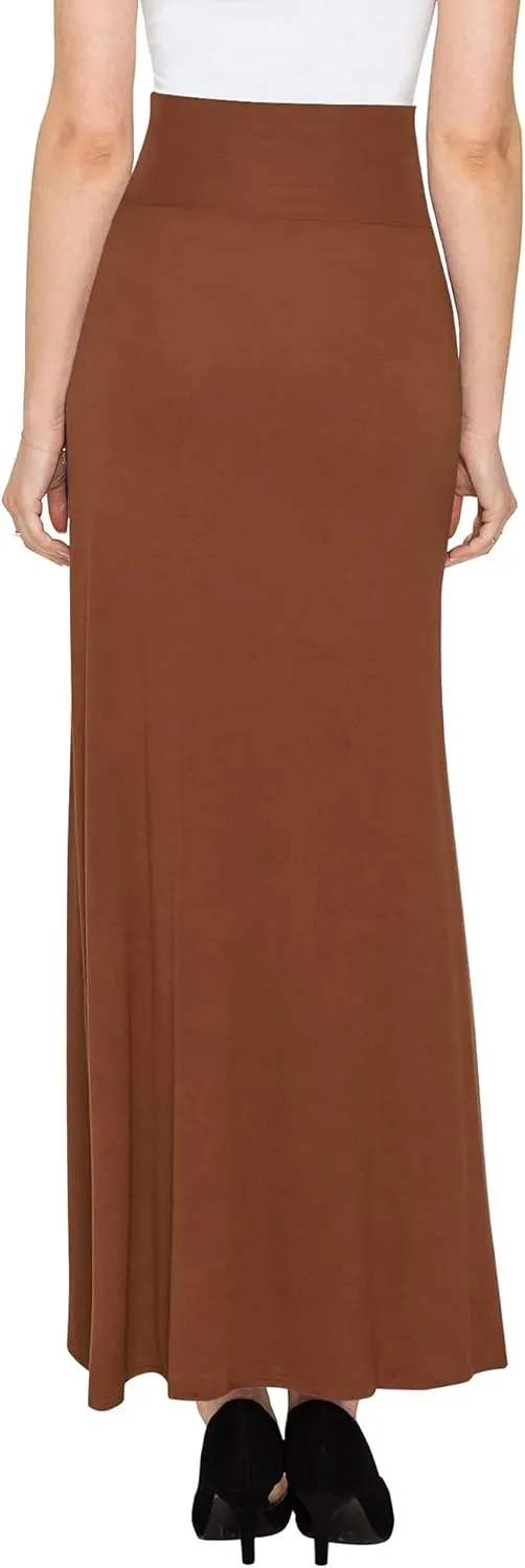 LL Womens Wrapped High Low Ruffle Maxi Skirt - Made in USA