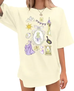Oversized Magical Shirt Women Princess T-Shirt Magic Kingdom Shirts Family Vacation Castle Tee Tops