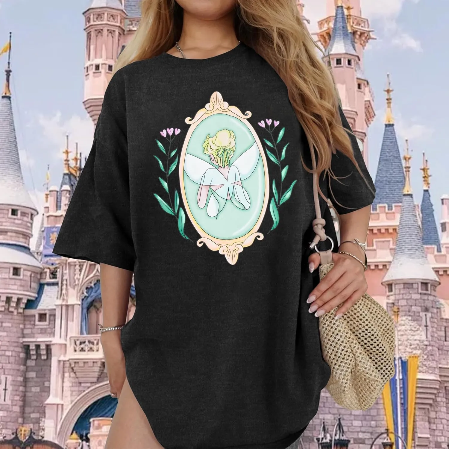 Oversized Magical Shirt Women Princess T-Shirt Magic Kingdom Shirts Family Vacation Castle Tee Tops