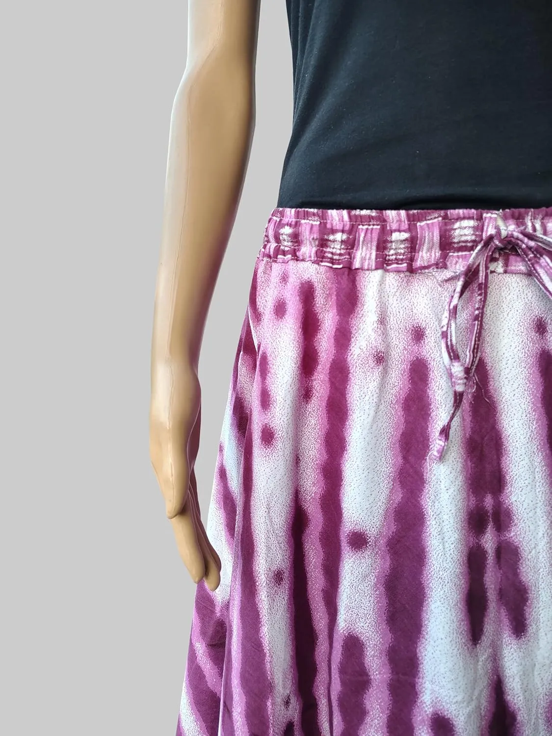 Rastogi Handicrafts Womens Bohemian Print Cotton Long Skirt Pareo Beach Wrap Cover up Elastic Waist One Size Waist 22"-39"