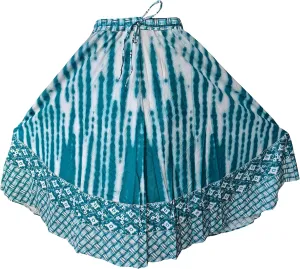 Rastogi Handicrafts Womens Bohemian Print Cotton Long Skirt Pareo Beach Wrap Cover up Elastic Waist One Size Waist 22"-39"