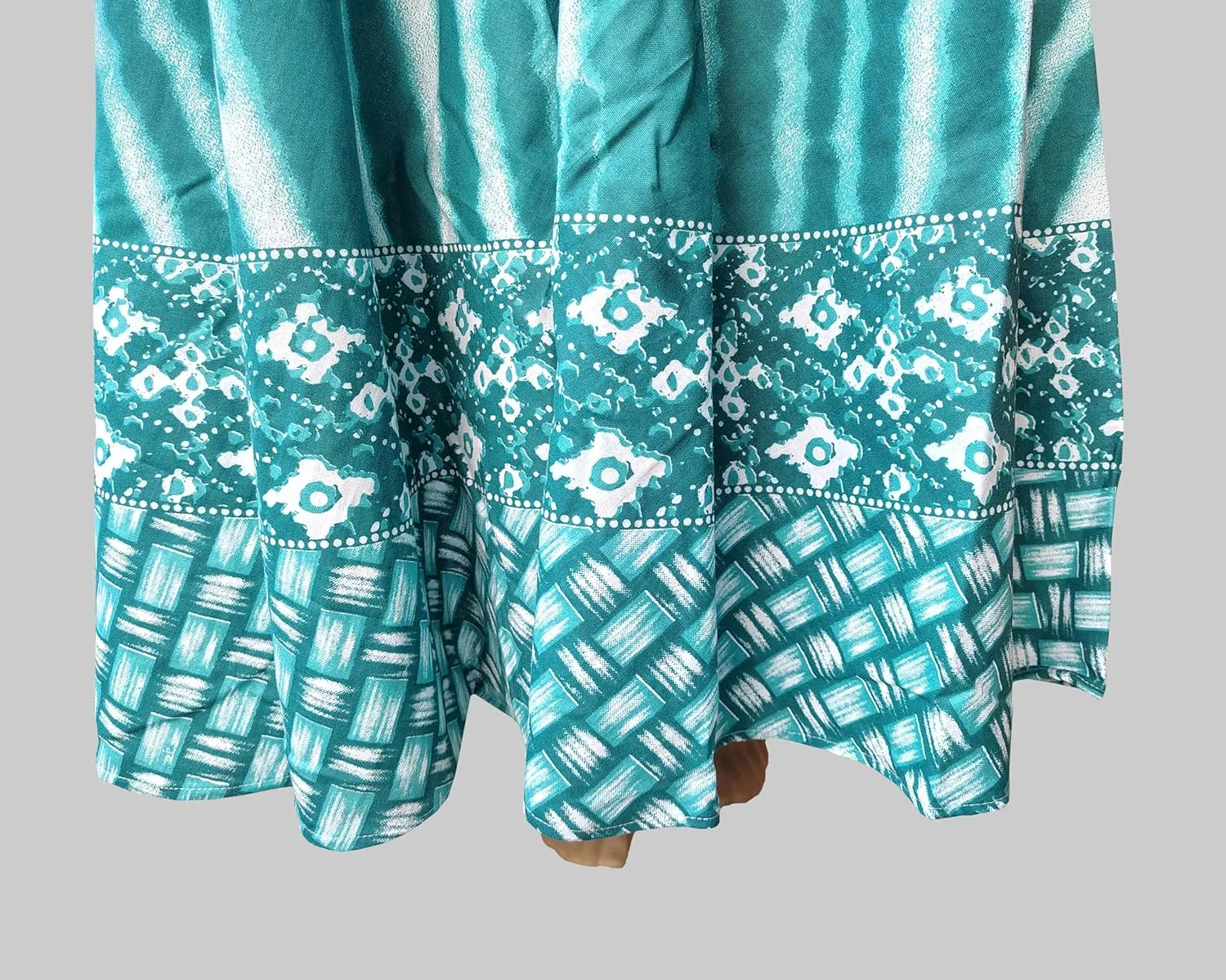 Rastogi Handicrafts Womens Bohemian Print Cotton Long Skirt Pareo Beach Wrap Cover up Elastic Waist One Size Waist 22"-39"