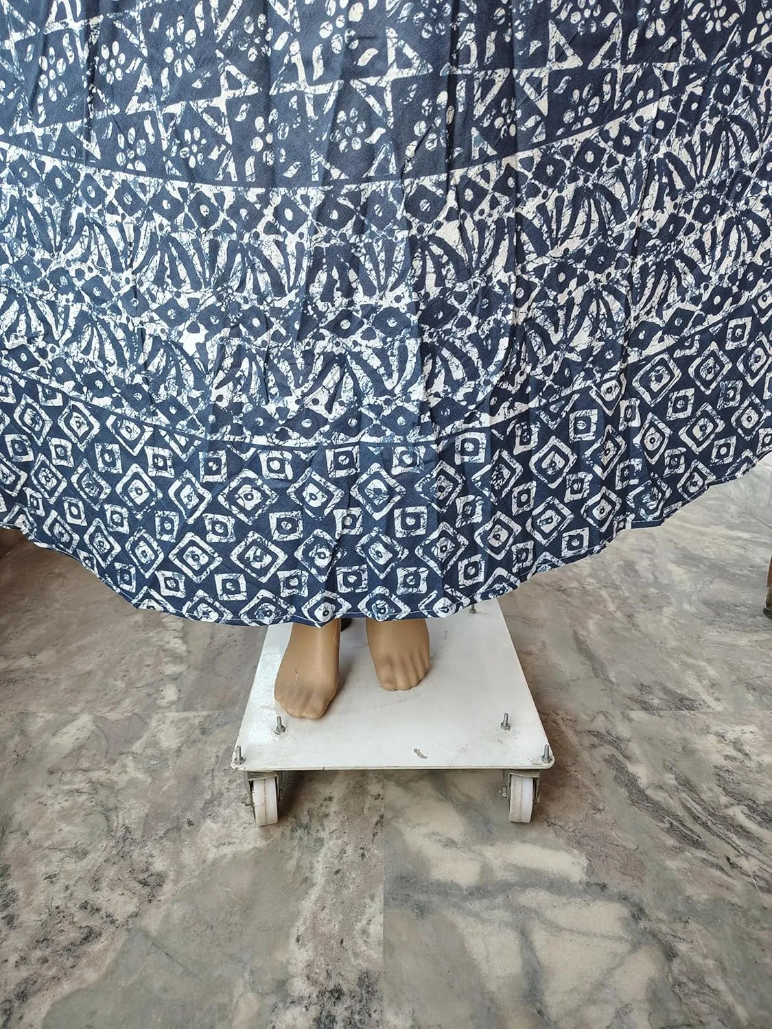Rastogi Handicrafts Womens Bohemian Print Cotton Long Skirt Pareo Beach Wrap Cover up Elastic Waist One Size Waist 22"-39"