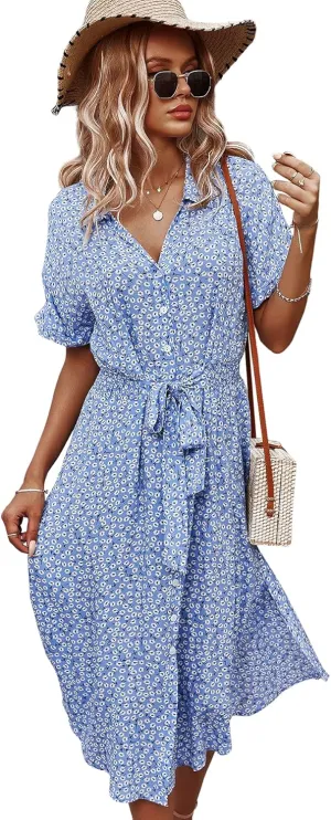 SOLY HUX Womens Ditsy Floral Off Shoulder Mini Dress A Line Boho Summer Dresses