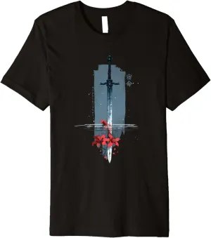 Spider Lily and Warrior Anime Sword in Edgy Anime Aesthetic Premium T-Shirt