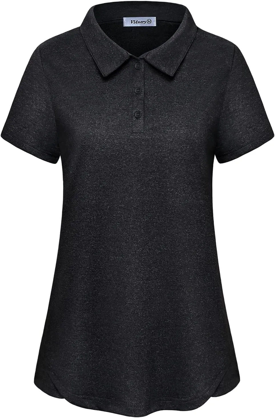 Vldnery Polo Shirts for Women 3-Button Collared Short Sleeve Moisture Wicking Athletic Loose Yoga Tennis Golf Shirts