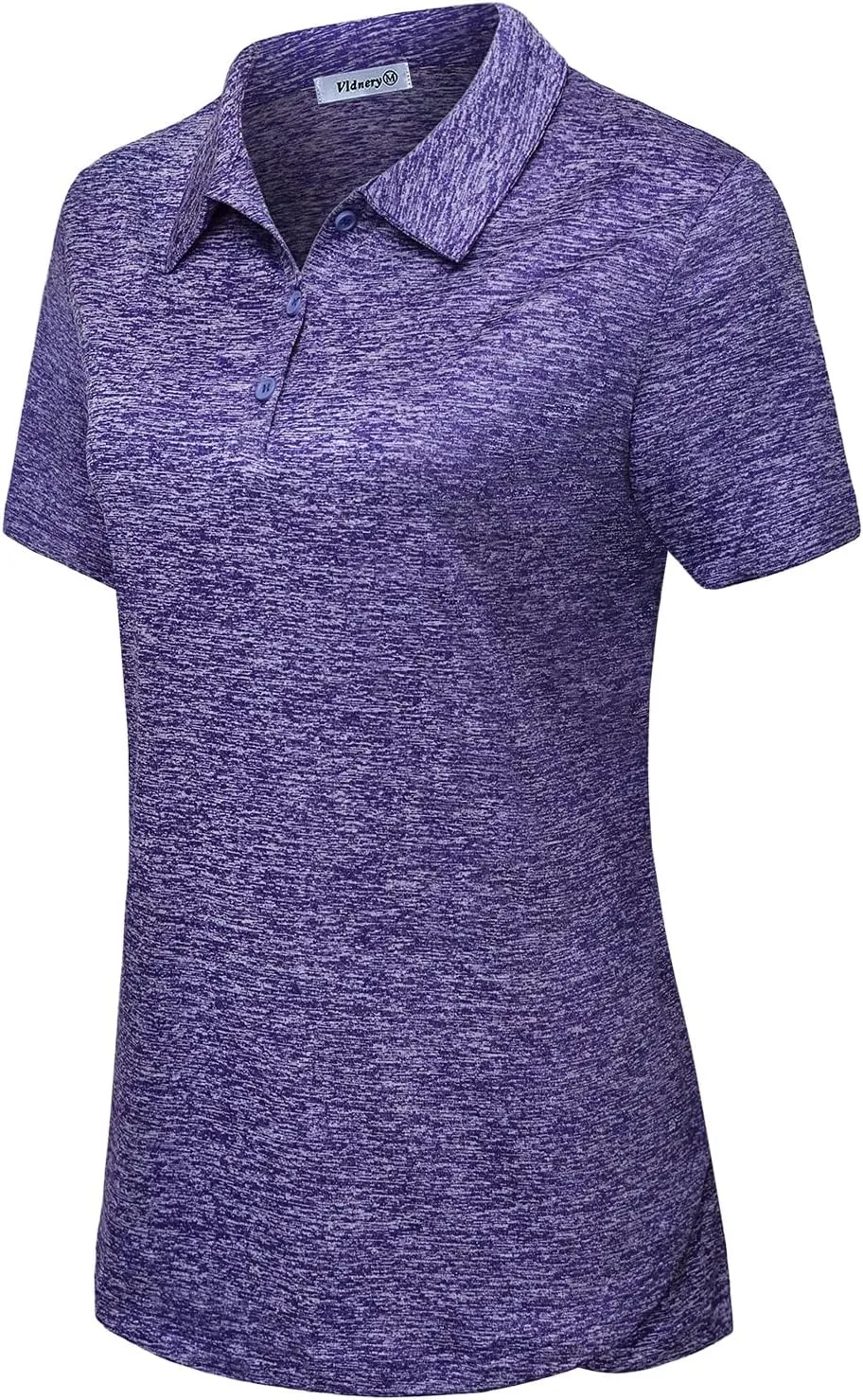Vldnery Polo Shirts for Women 3-Button Collared Short Sleeve Moisture Wicking Athletic Loose Yoga Tennis Golf Shirts