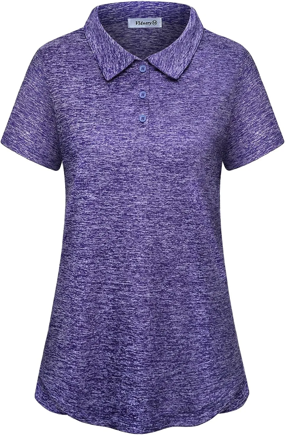 Vldnery Polo Shirts for Women 3-Button Collared Short Sleeve Moisture Wicking Athletic Loose Yoga Tennis Golf Shirts